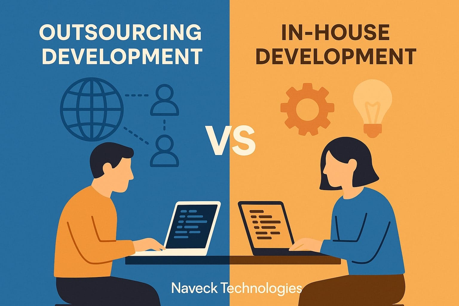 Outsourcing vs In-House Development Which is Better for Startups – Naveck Technologies Outsourcing vs In-House Development Which is Better for Startups - Naveck Technologies